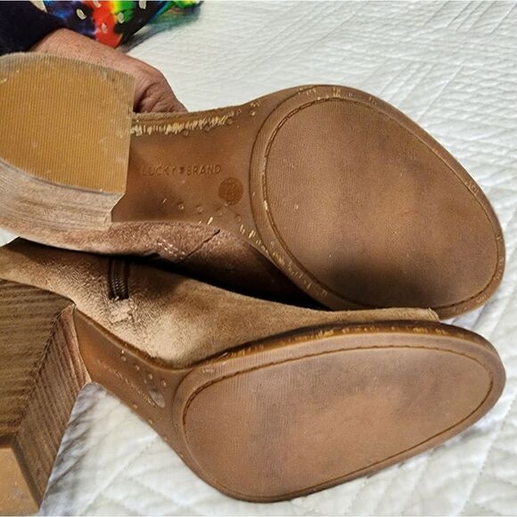 Lucky brand suede lotisha studded peep toe shoes - Picture 7 of 13